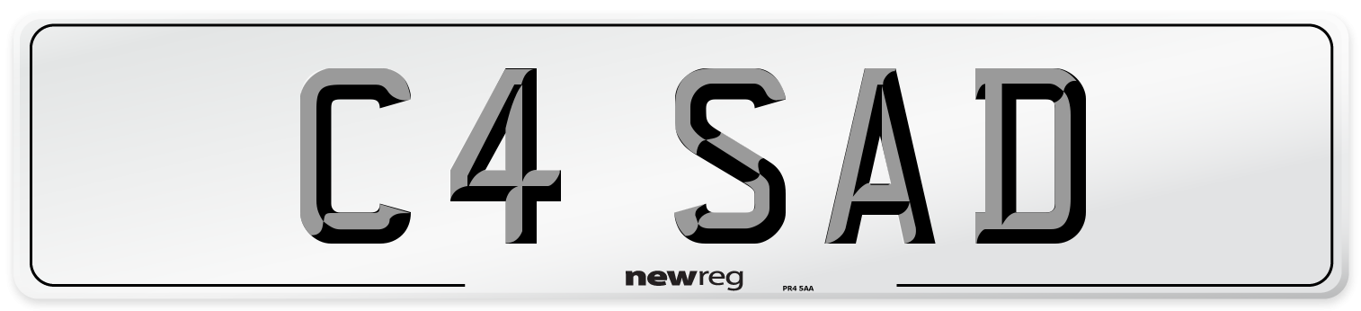 C4 SAD Number Plate from New Reg